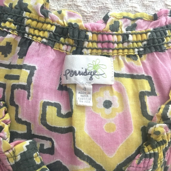 ANTHRO Porridge button up print dress waist tie - Picture 7 of 8